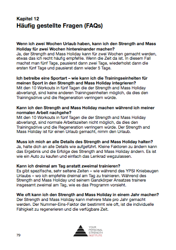 Strength and Mass Holiday (Deutsch)