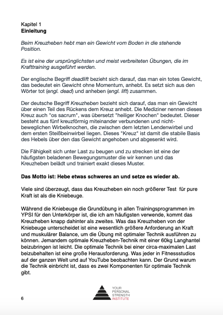 Das YPSI Kreuzheben Handbuch