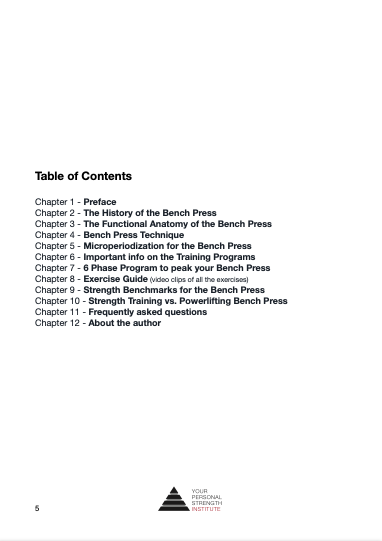 eBook & Videos - The YPSI Bench Press Manual